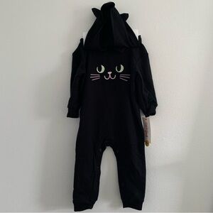 Cat & Jack baby Halloween black cat hooded romper